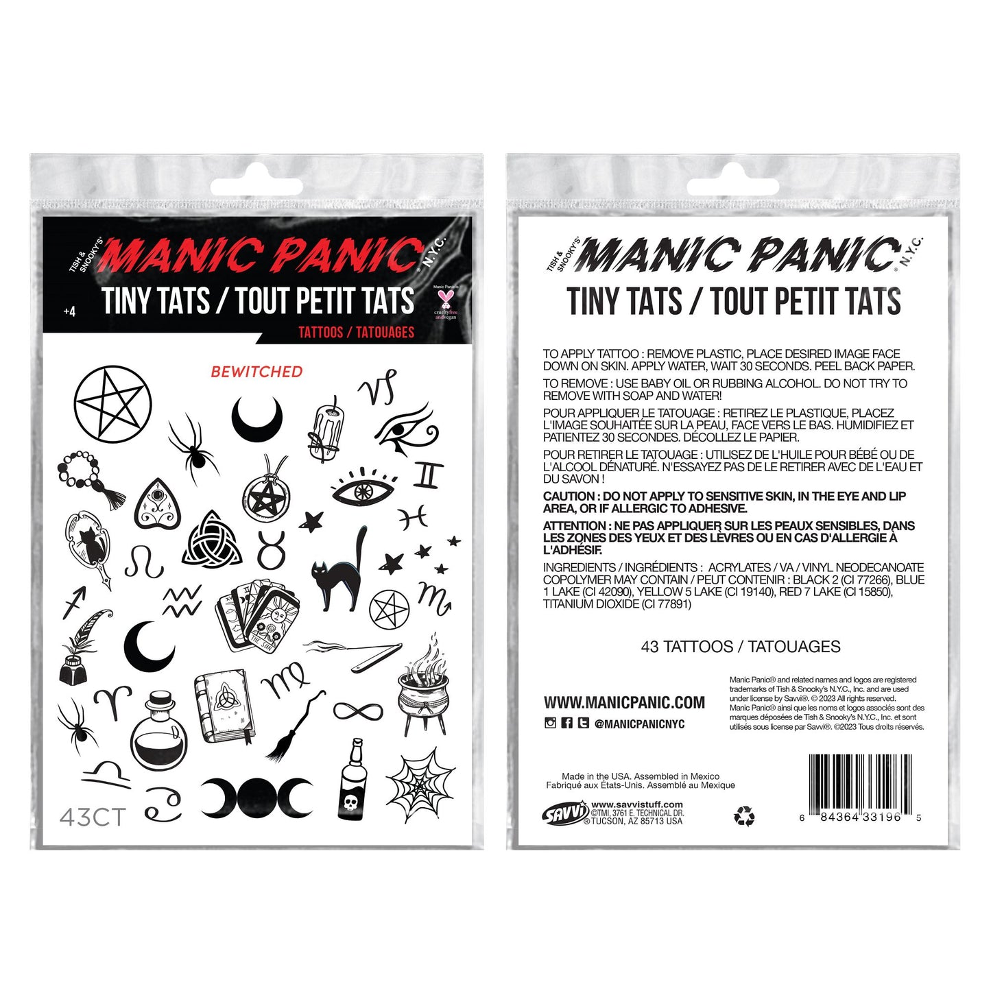 Manic Panic Bewitched Temporary Tattoos