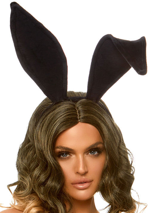 Bendable Velvet Bunny Ears - Black