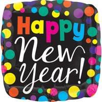 21" Mylar -  New Year Dots Color Burst