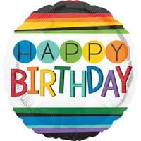 18" Mylar -  Rainbow Birthday HX