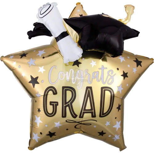 crongrats grad mylar- jumbo star