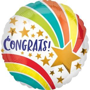 18" Congrats Shooting Stars Mylar