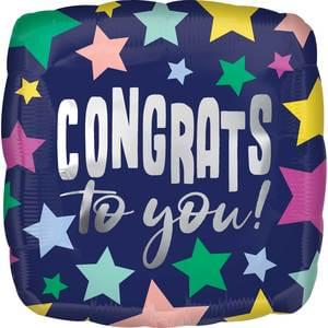 18" Congrats To You Stars Mylar