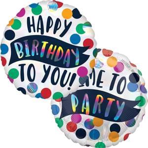 Iridescent Time To Party Holographic - 18"