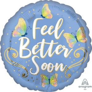 18" Feel Better Butterflies Mylar