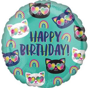Cool Kitty Rainbow Birthday - 18"