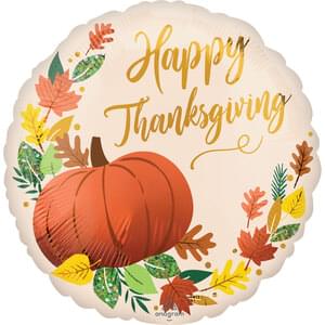 Happy Thanksgiving Satin Mylar - 18"