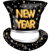 24" Supershape Mylar - New Year Top Hat