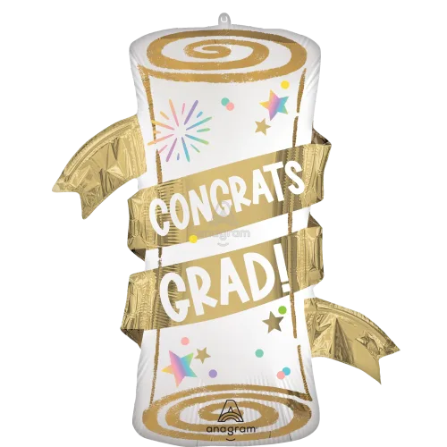 31" pastel grad party diploma mylar