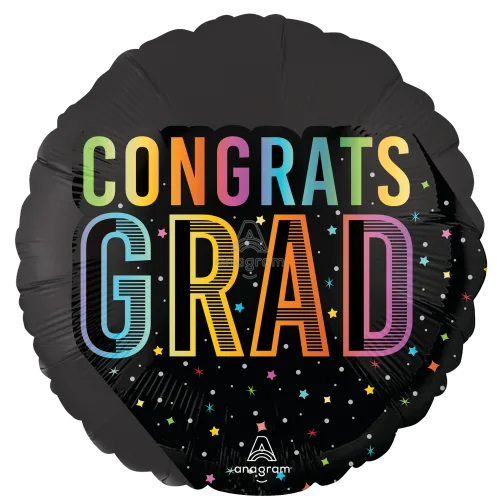18" congrats grad mylar- neon