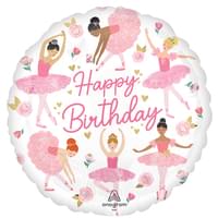 18" Mylar -  Ballerina Birthday Girl
