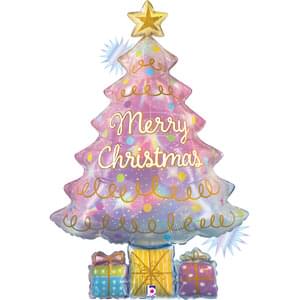 Holographic Opal Christmas Tree Mylar - 39"