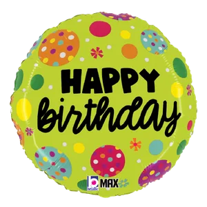 18" Happy Birthday Balloons Mylar