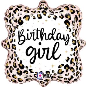 Satin Leopard Birthday Girl - 18"