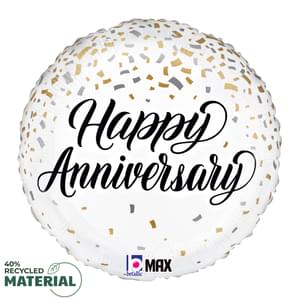 18" Mylar - Anniversary Metallic Confetti