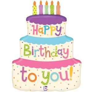Girly Birthday Cake Shape - 27"