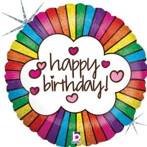 Retro Holographic Rainbow Birthday - 18"
