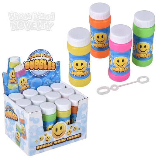 Smile Face Bubble Bottle 2oz 12ct