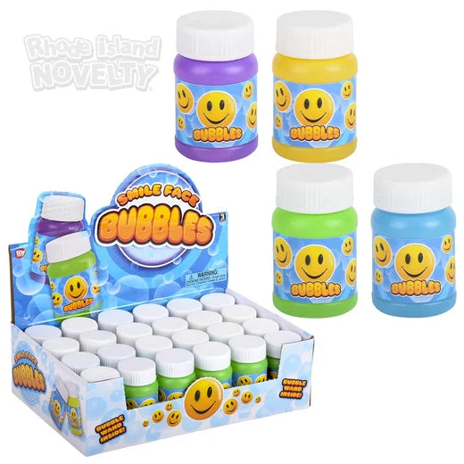 Smile Face Bubble Bottle 1oz 12ct