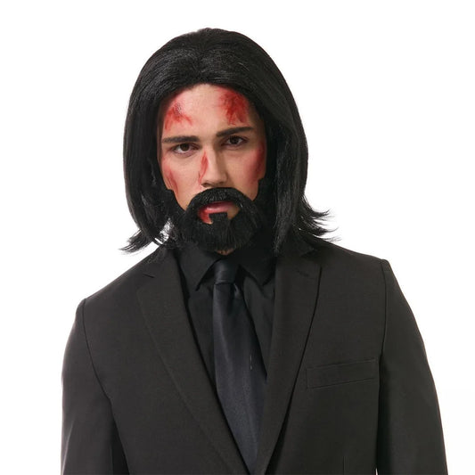 Hitman Wig & Beard - Black