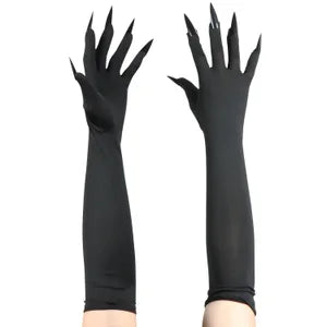 Black Gloves With Long Nails