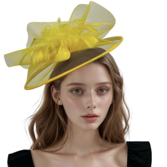 Yellow Feather Halo Fascinator