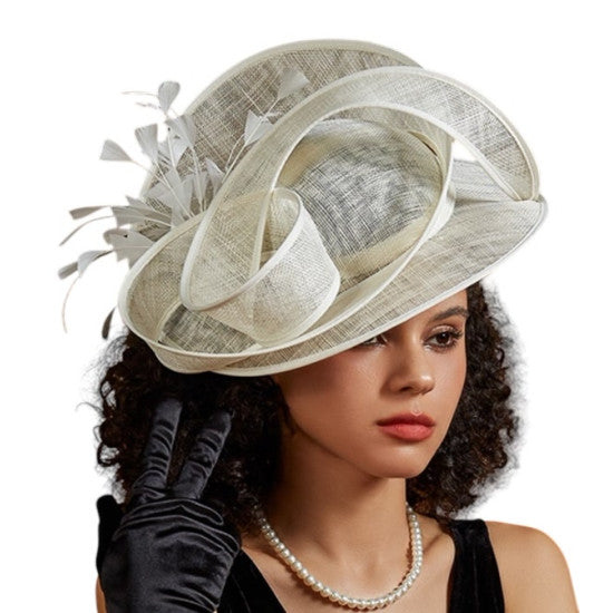 White Sculpted Ribbon Fascinator Hat