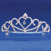 Tiara - Heart with Hanging Jewel