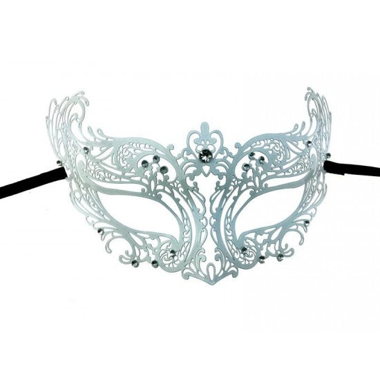 Metal Bat Style Masquerade Mask - White