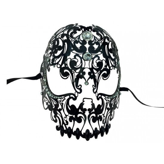 Black Skull Filigree Masquerade Mask