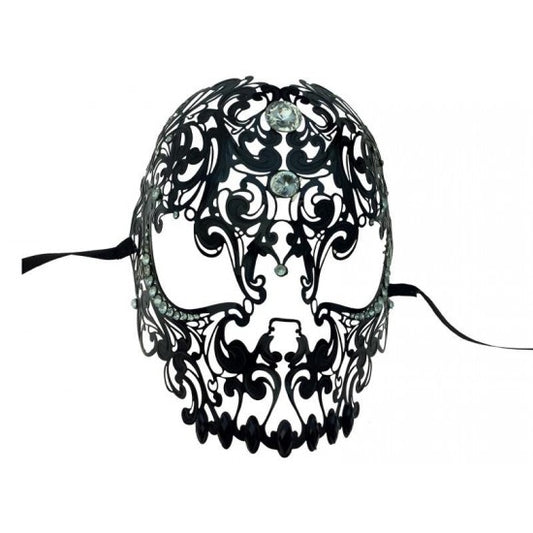 Black Skull Filigree Masquerade Mask
