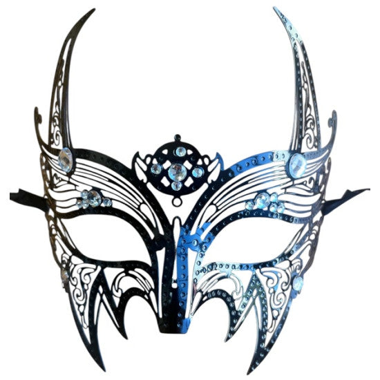 Black Devil Filigree Masquerade Mask
