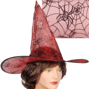 Red Spider Web Witch Hat