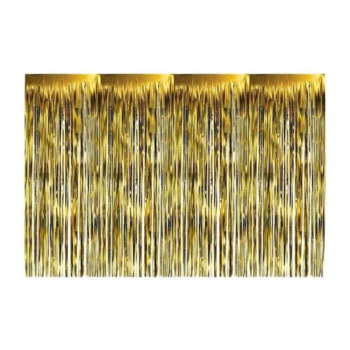 Jumbo Foil Fringe Curtain - Gold