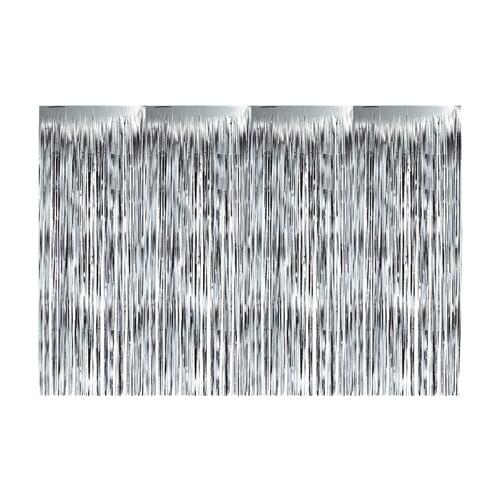 Jumbo Foil Fringe Curtain - Silver