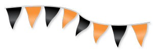 Pennant Banner -black, orange 60ft