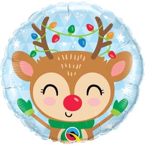 Reindeer and Colored Lights Mylar - 18"
