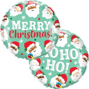 Christmas Santas Mylar - 18"