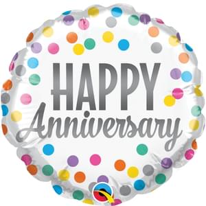 18" Mylar - Anniversary Confetti Dots