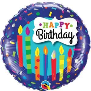 18" Birthday Candles and Confetti Mylar