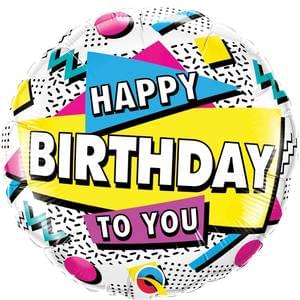 Happy Birthday 90's Retro - 18"