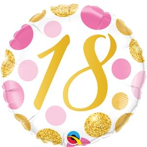 "18" Pink & Gold Dots - 18"