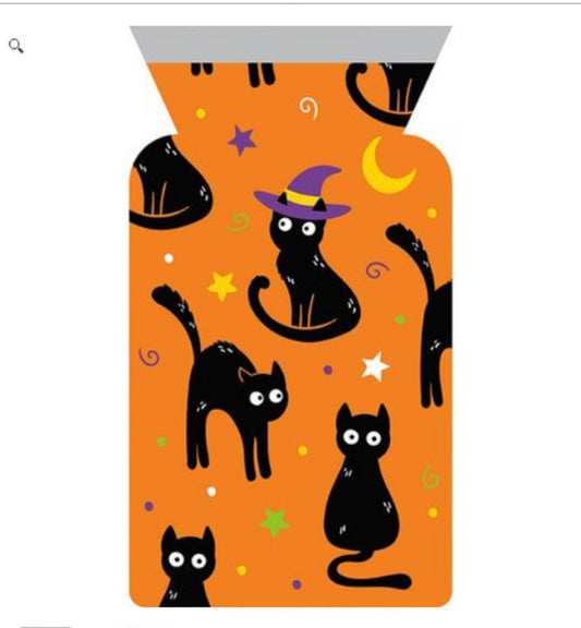 Zipper Seal Treat Bag - Halloween Cat 12ct.
