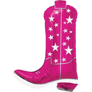 26" Pink Cowgirl Boot Mylar