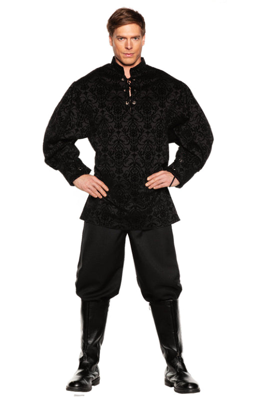 Patterned Renaissance Shirt - Black