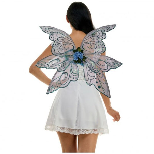 Blue Glitter Fairy Wings