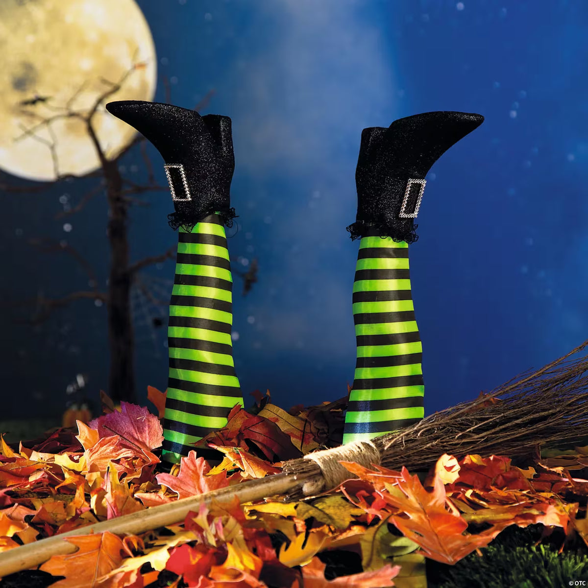Witch's Legs Yard Stake Halloween Decoration - 18", 2 pc