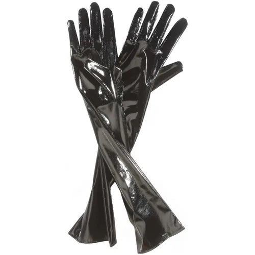 20" Black Leatherette Gloves