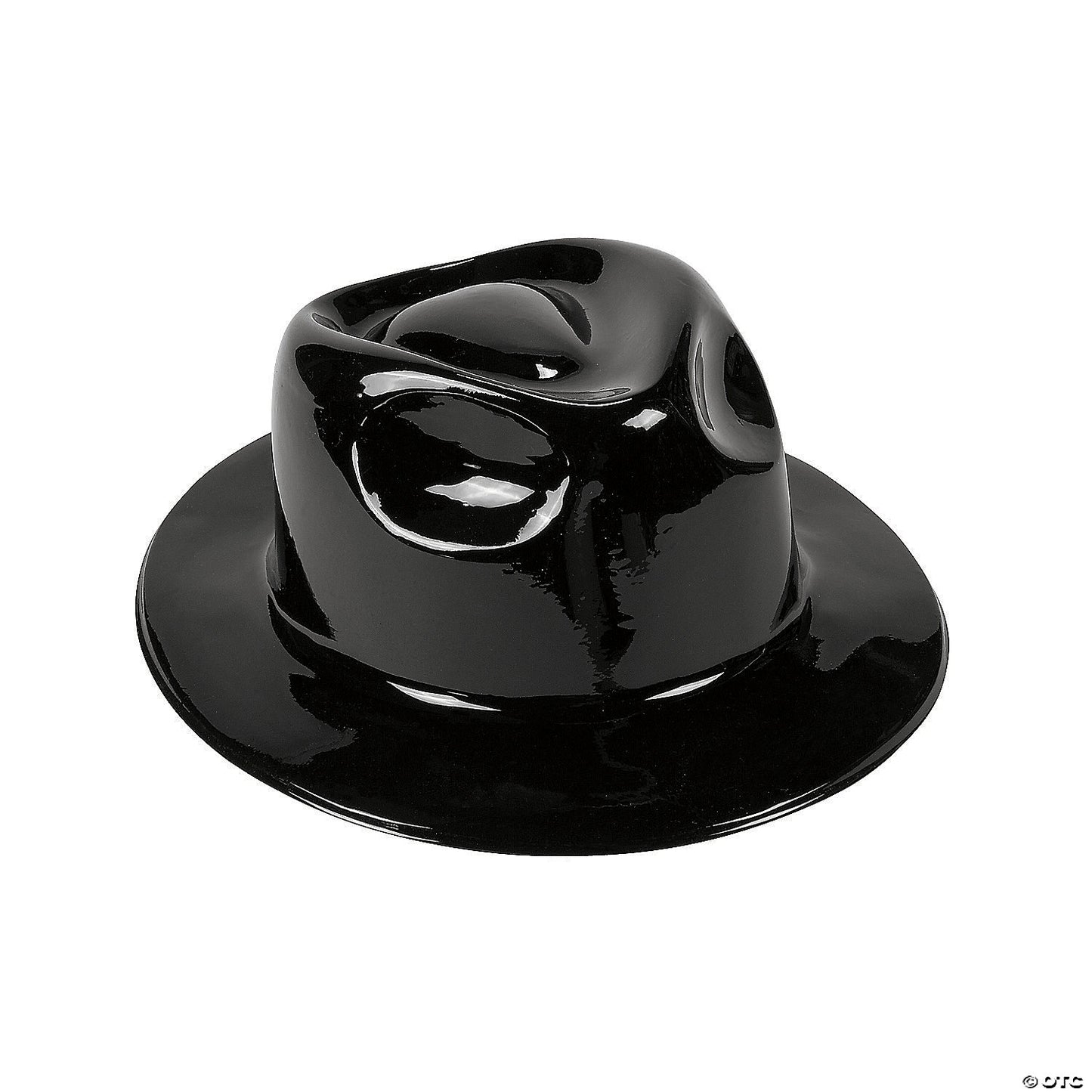 Plastic  Fedora Hat - Black