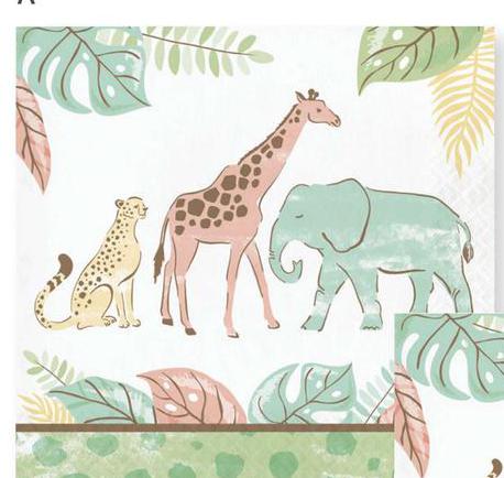 Lunch Napkins 16ct - Safari Baby